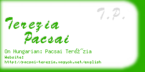 terezia pacsai business card
